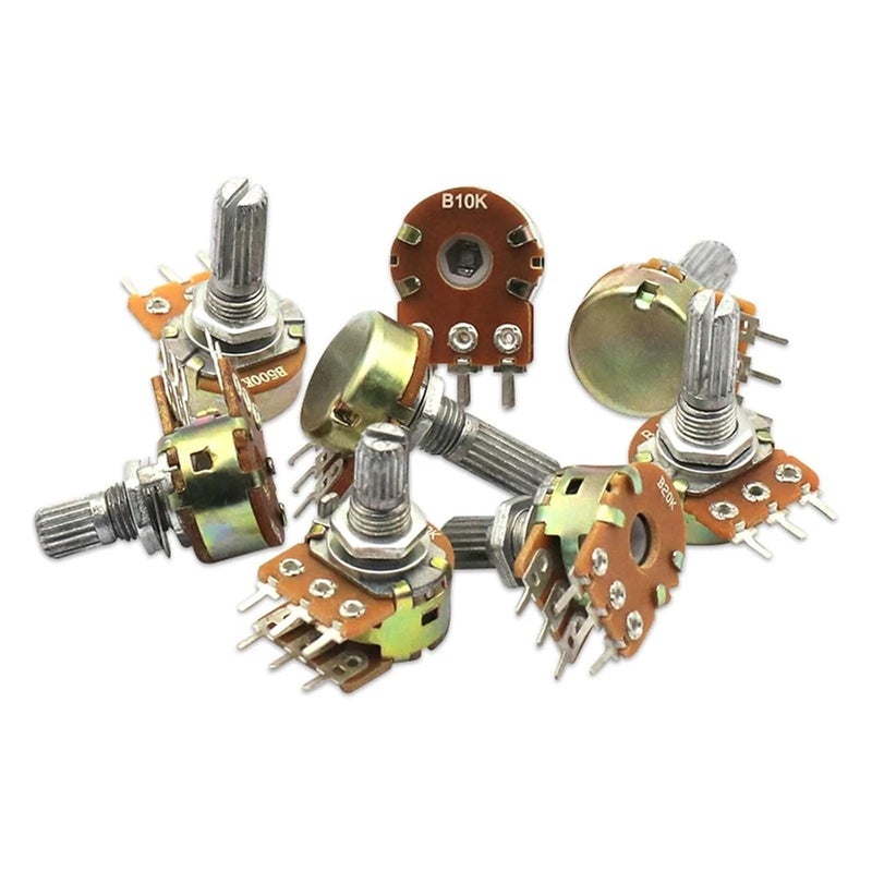 WH148 B1K B2K B5K B10K B20K B50K B500K B1M 3Pin 15mm Shaft Amplifier Dual Stereo Potentiometer 5Pcs(15mm 3PIN 5K) - Image 1