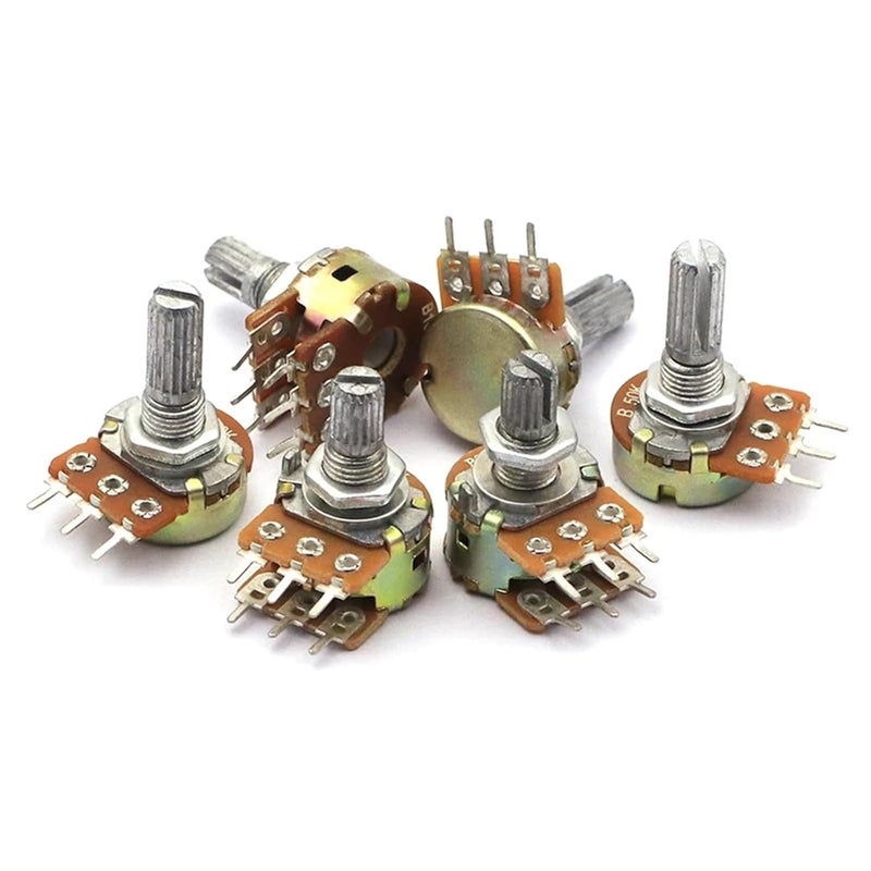 WH148 B1K B2K B5K B10K B20K B50K B500K B1M 3Pin 15mm Shaft Amplifier Dual Stereo Potentiometer 5Pcs(15mm 3PIN 5K) - Image 3