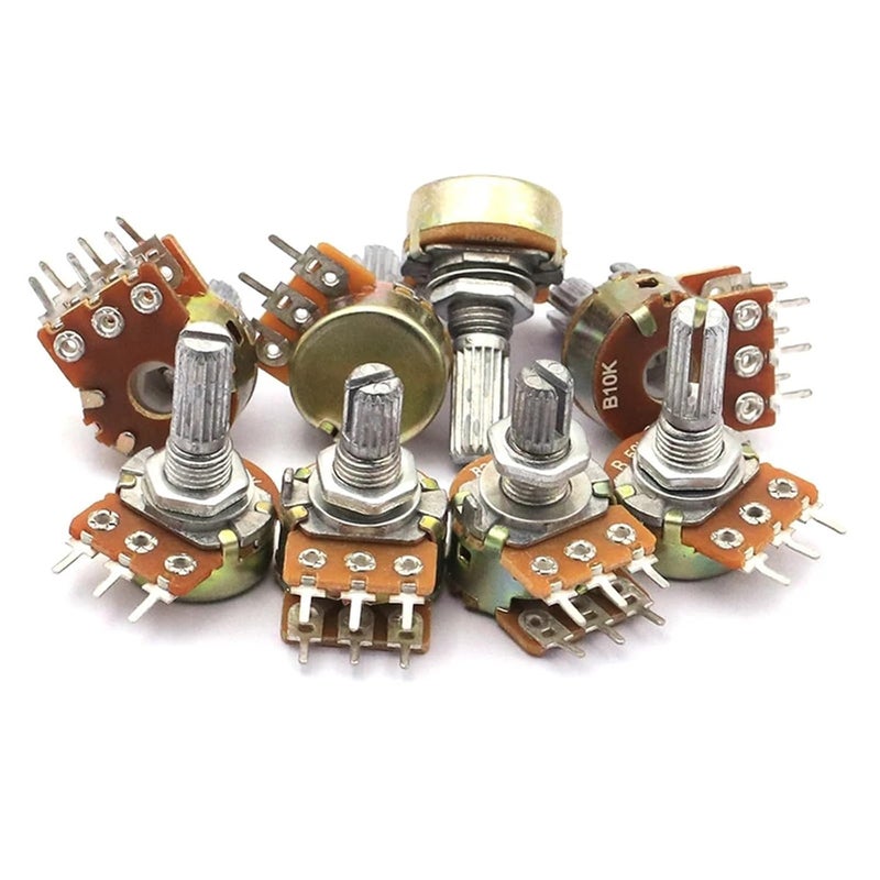 WH148 B1K B2K B5K B10K B20K B50K B500K B1M 3Pin 15mm Shaft Amplifier Dual Stereo Potentiometer 5Pcs(15mm 3PIN 5K) - Image 2