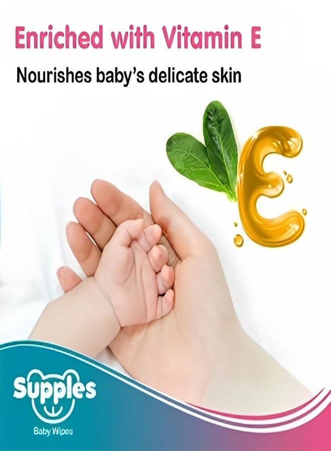 Supples Amazon Brand - Supples Baby Wet Wipes with lid Enriched with Aloe Vera, 72 Wipes/Pack (Pack of 8) - Image 5