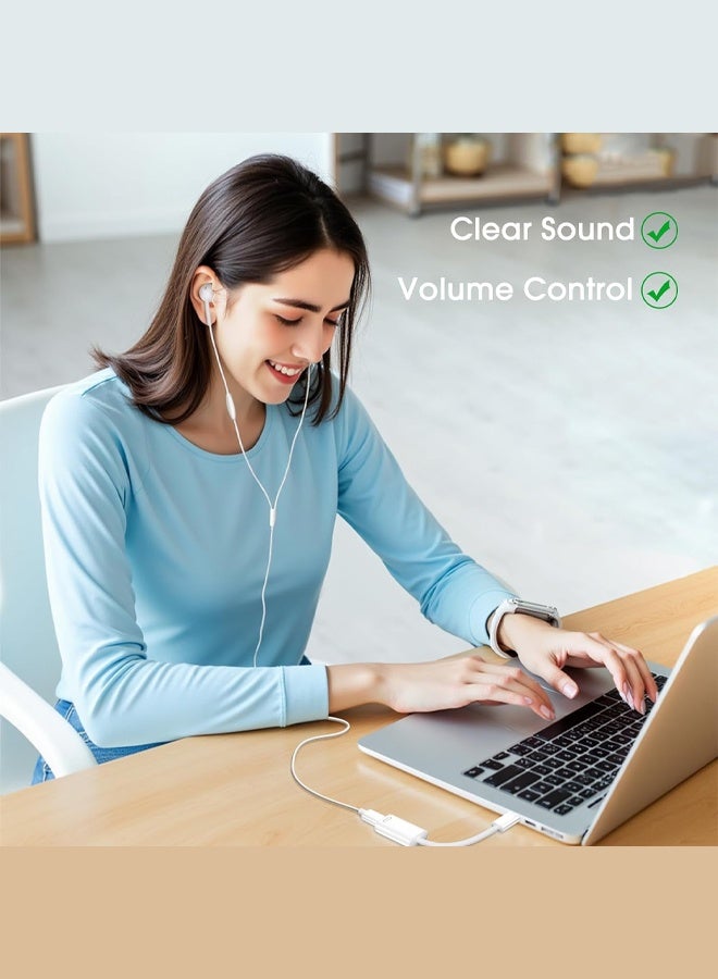 محول صوت سماعات رأس USB-C إلى Lightning، يدعم الشحن السريع PD بقدرة 45 واط ونقل البيانات، متوافق مع iPhone 17/16/15 Plus/Pro/Max و iPad Pro/Air 6/5/4 و MacBook - أبيض - Image 5