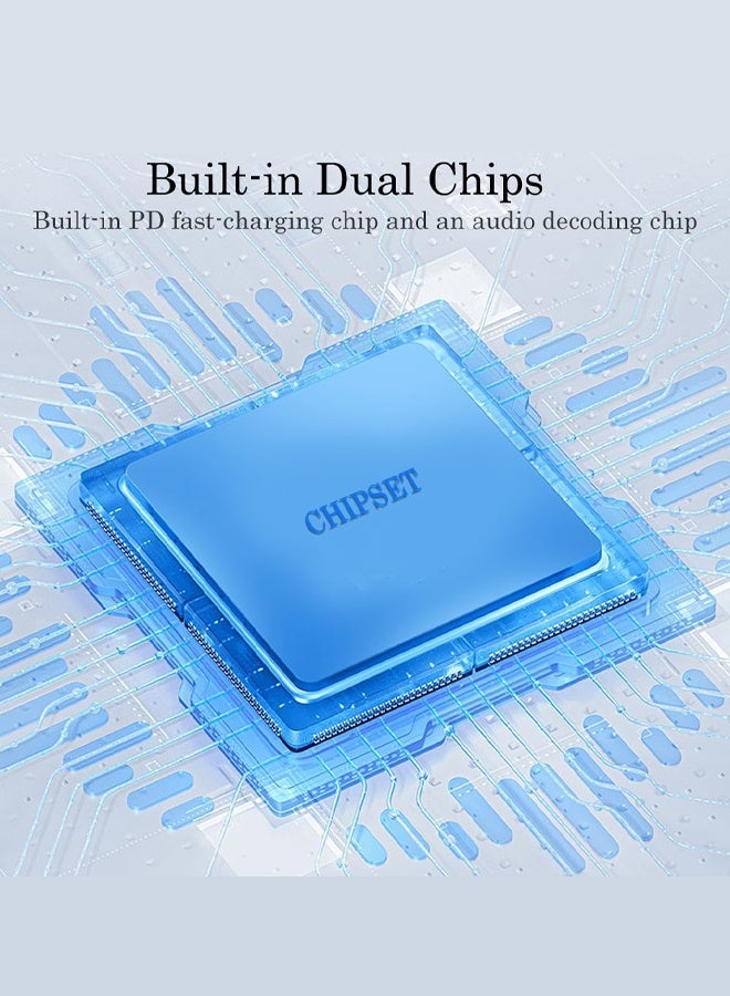 محول صوت سماعات رأس USB-C إلى Lightning، يدعم الشحن السريع PD بقدرة 45 واط ونقل البيانات، متوافق مع iPhone 17/16/15 Plus/Pro/Max و iPad Pro/Air 6/5/4 و MacBook - أبيض - Image 4