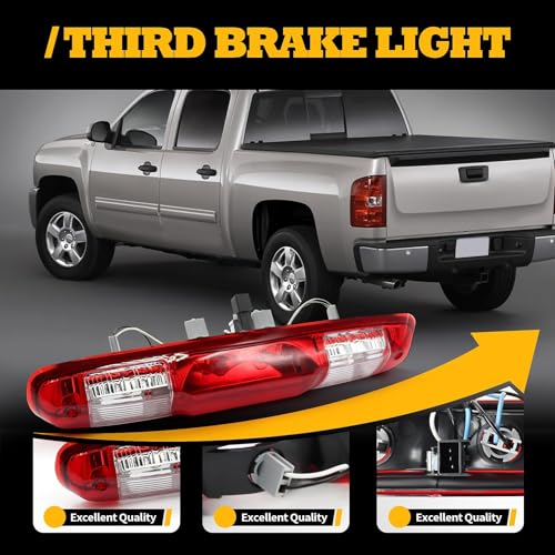 Jecoupoon 3rd Third Brake Light Cargo Lamp High Mount Stop Light Halogen 25890530 Compatible with Silverado 1500 2500HD 3500HD 2007-2013 Lamp - Image 4