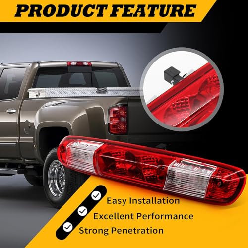 Jecoupoon 3rd Third Brake Light Cargo Lamp High Mount Stop Light Halogen 25890530 Compatible with Silverado 1500 2500HD 3500HD 2007-2013 Lamp - Image 2