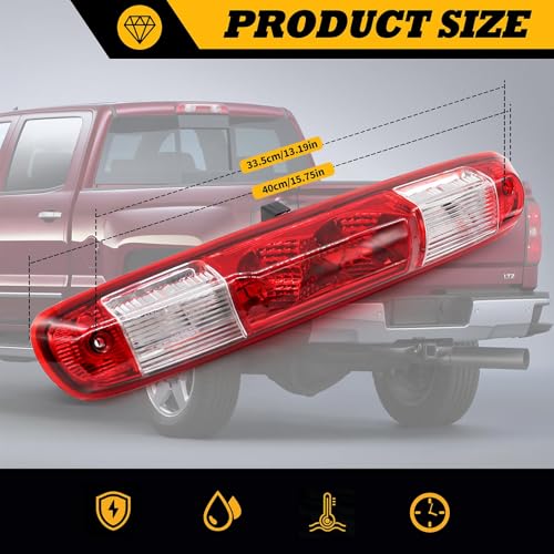Jecoupoon 3rd Third Brake Light Cargo Lamp High Mount Stop Light Halogen 25890530 Compatible with Silverado 1500 2500HD 3500HD 2007-2013 Lamp - Image 3