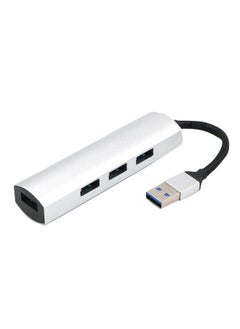 نيبمينينت موزع 3.0 USB عالي السرعة بأربعة منافذ فضي 