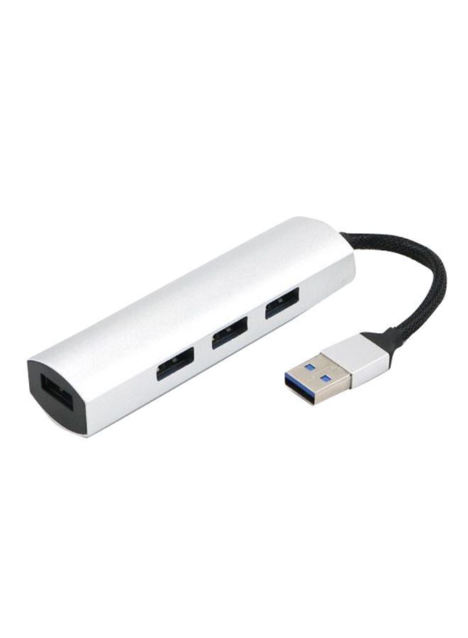 NIBEMINENT 4-Ports High Speed 3.0 USB Hub Silver