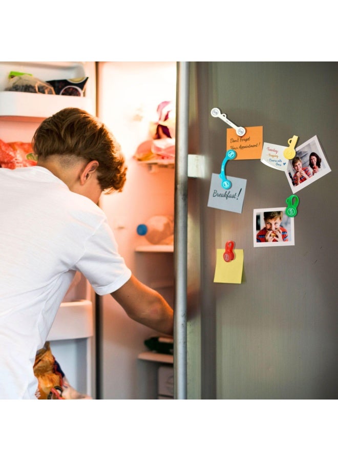 SUNFICON Cable Organizers Clips Magnetic Earbuds Cords Winder Bookmark Clips Whiteboard Noticeboard Fridge Magnets USB Cable Manager Ties Straps for Home,Office,School 5 Pack Assorted Light Colors - Image 3