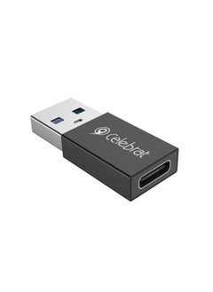 سيليبرات CA-01 محول OTG من سبائك الألومنيوم يدعم USB 3.0 إلى واجهة Type-C لنقل البيانات مع تصميم صغير ووظيفة شحن لأجهزة متعددة - أسود