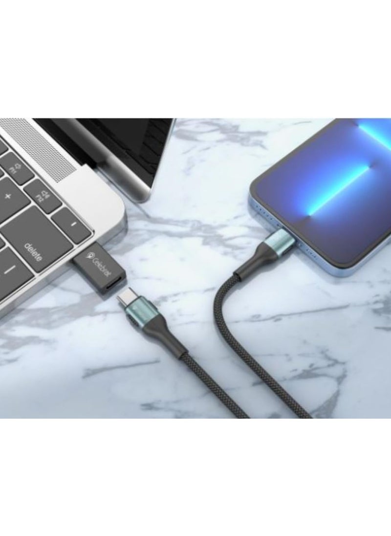سليبرات - سيليبرات CA-01 محول OTG من سبائك الألومنيوم يدعم USB 3.0 إلى واجهة Type-C لنقل البيانات مع تصميم صغير ووظيفة شحن لأجهزة متعددة - أسود - Image 1