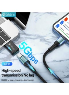 سليبرات سيليبرات CA-01 محول OTG من سبائك الألومنيوم يدعم USB 3.0 إلى واجهة Type-C لنقل البيانات مع تصميم صغير ووظيفة شحن لأجهزة متعددة - أسود  - Image 3