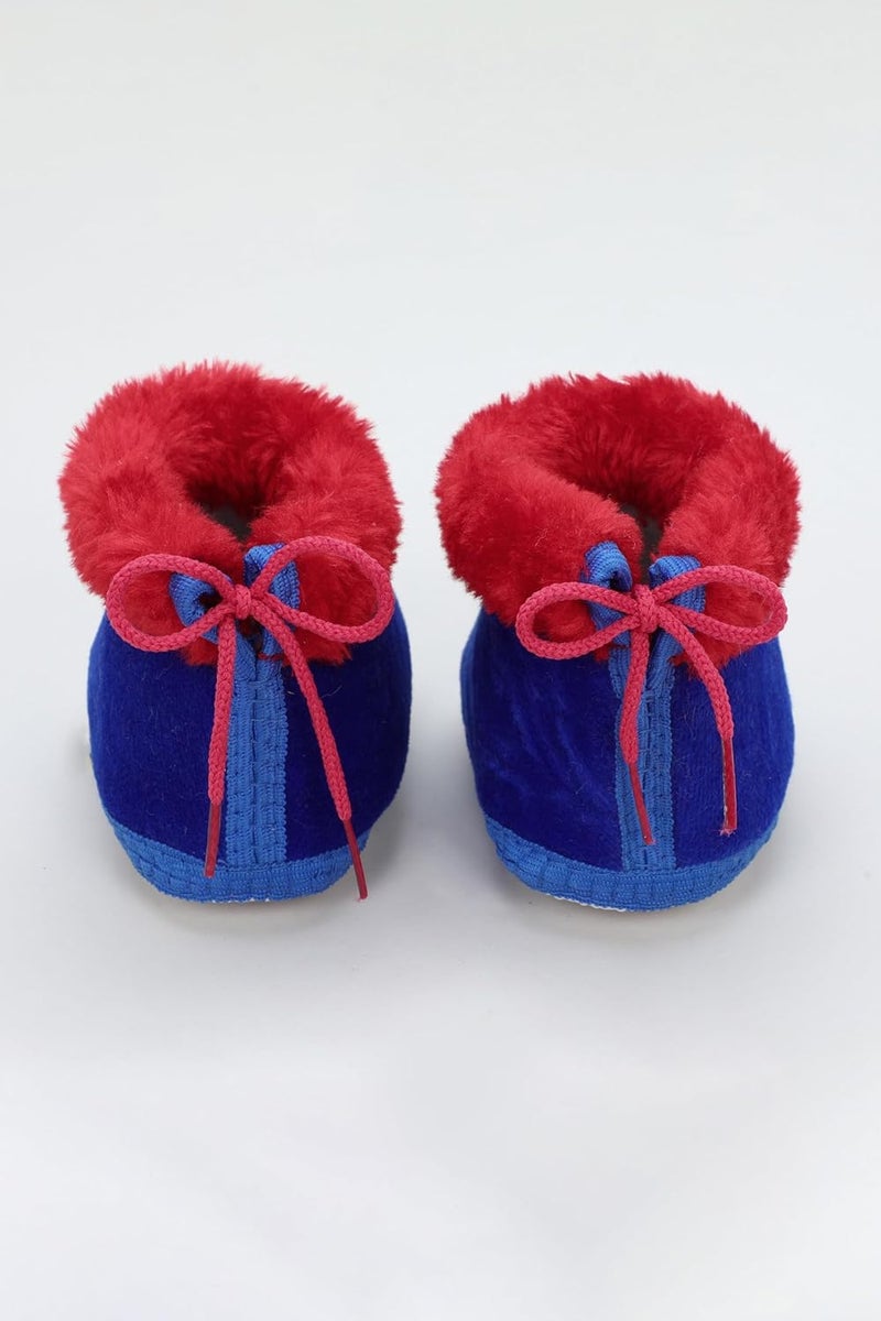 PureSole Baby Booties for Boys & Girls – Soft Plush Warm Indoor Crib Shoes with 'I Love Mom & Dad' Print – Non-Slip Sole – Infant First Walkers (6–12 Months) - Image 4