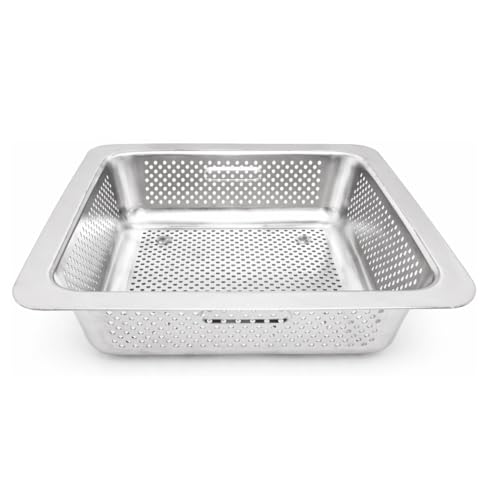 GSW Stainless Steel Floor Sink Drain Strainer 10W x 10L x 3H Perfect for Restaurant Bar Buffet 3 H SS - Image 1