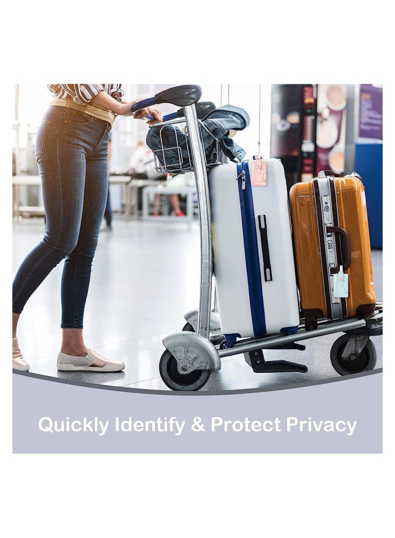 Y&D 4 Pcs Luggage Labels for Suitcases Personalized Travel Secure Tags Premium PU Suitcase Tag Privacy Protection - Image 2