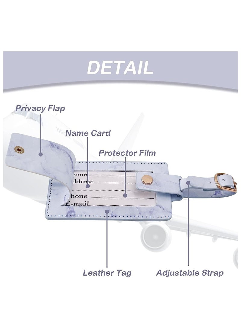 Y&D 4 Pcs Luggage Labels for Suitcases Personalized Travel Secure Tags Premium PU Suitcase Tag Privacy Protection - Image 5