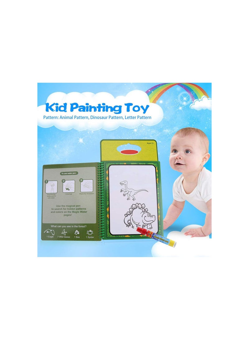 GGOOT Drawing Book with Pen, Kids Reusable Water Drawing Baby Toys Toddler Painting Board Writing Mats Bath Toy Sketch Learning Educational Gifts for Boy Girl(Dinosaur Pattern) - Image 4