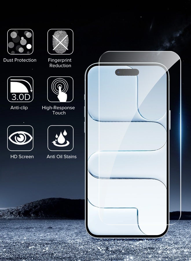 Tersely [4 Pack] Screen Protector for iPhone 17 Air 6.5-inch, Tempered Glass with Installation Alignment Frame,Case Friendly,HD Clear - Image 2