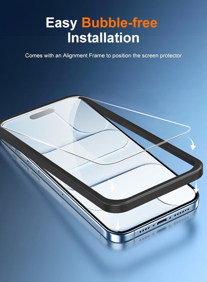 Tersely [4 Pack] Screen Protector for iPhone 17 Air 6.5-inch, Tempered Glass with Installation Alignment Frame,Case Friendly,HD Clear - Image 3