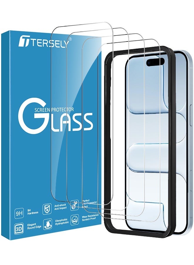 Tersely [4 Pack] Screen Protector for iPhone 17 Air 6.5-inch, Tempered Glass with Installation Alignment Frame,Case Friendly,HD Clear - Image 1