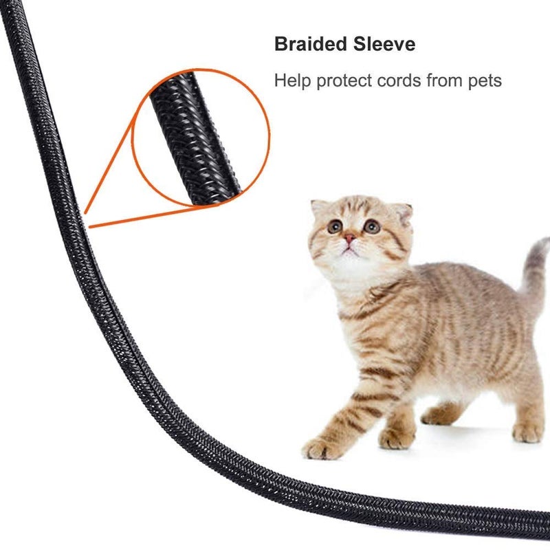 ZhiYo 6.6ft - 1 inch Cable Sleeve, Cord Wrap Wire Protector Tubing for Pets, PC Cable Wrap, Computer Cable Management Sleeve - Black - Image 5