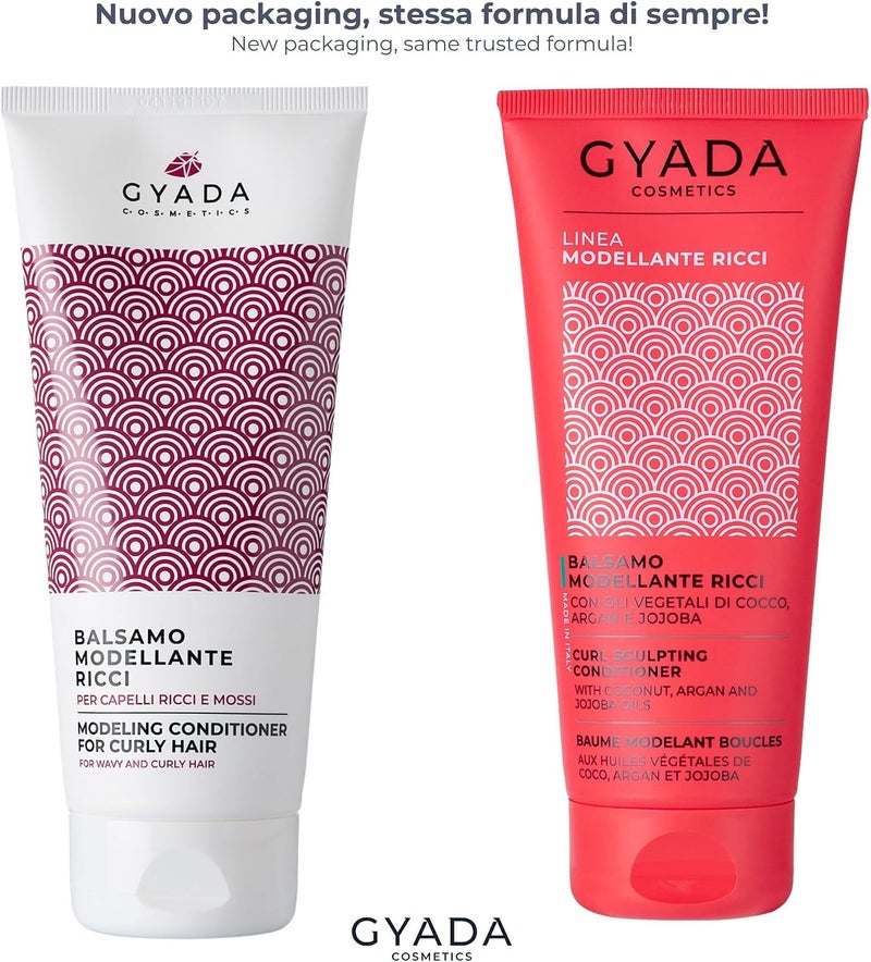 GYADA COSMETICS Modeling Conditioner for Curly and Wavy Hair 98% Natural Ingredients Nourishes Detangles and Defines Anti Frizz with Aloe Vera and Linseed Oils 200ml - Image 1