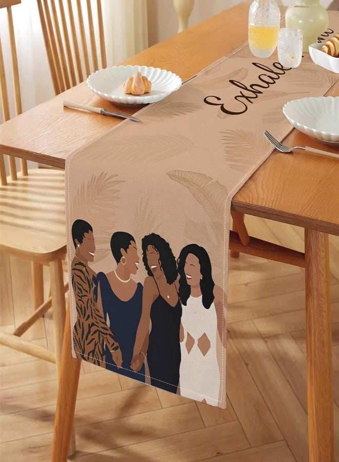Hafangry Exhale Night Party Decorations Luxury Brown Table Runner Women's Empowerment Girls Night Friendship Birthday Party Home Kitchen Dining Table Decor - Image 2