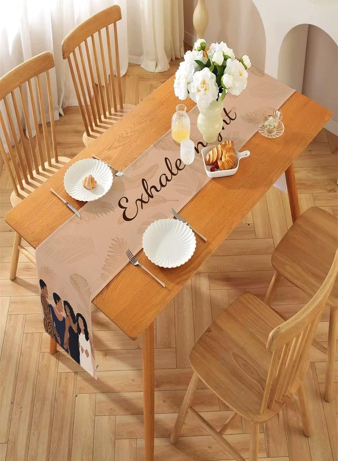 Hafangry Exhale Night Party Decorations Luxury Brown Table Runner Women's Empowerment Girls Night Friendship Birthday Party Home Kitchen Dining Table Decor - Image 4