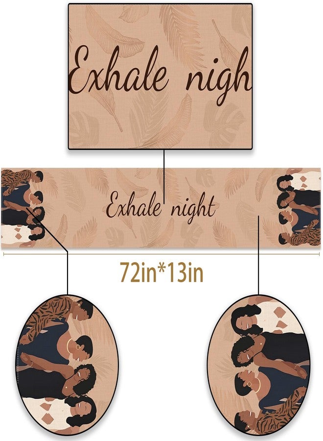 Hafangry Exhale Night Party Decorations Luxury Brown Table Runner Women's Empowerment Girls Night Friendship Birthday Party Home Kitchen Dining Table Decor - Image 3