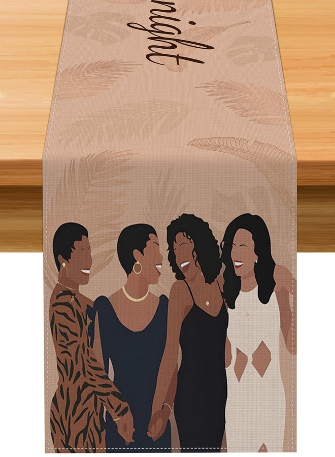Hafangry Exhale Night Party Decorations Luxury Brown Table Runner Women's Empowerment Girls Night Friendship Birthday Party Home Kitchen Dining Table Decor - Image 1