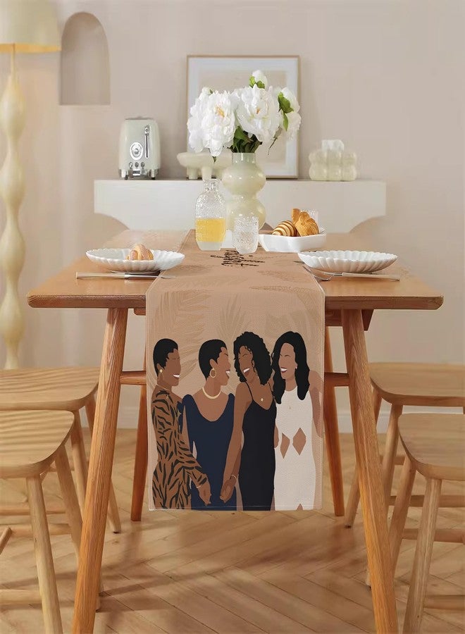 Hafangry Exhale Night Party Decorations Luxury Brown Table Runner Women's Empowerment Girls Night Friendship Birthday Party Home Kitchen Dining Table Decor - Image 5