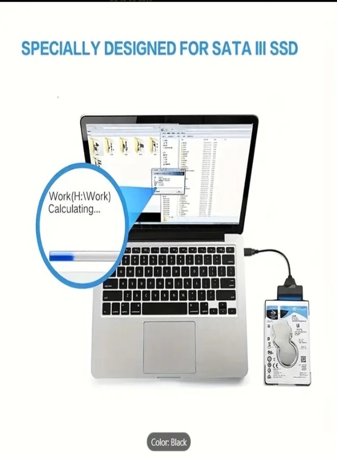 كابل محول محرك الأقراص الصلبة  وType-C 3.1 إلى SATA - محول HDD/SSD خارجي مزدوج الواجهة لمحركات أقراص SATA مقاس 2.5 بوصة/3.5 بوصة، محركات الأقراص الضوئية - توصيل وتشغيل، 5 جيجابايت في الثانية، مؤشر LED، دعم OTG، منفذ طاقة تيار مستمر - متوافق مع أنظمة Windows/macOS/Linux - Image 4