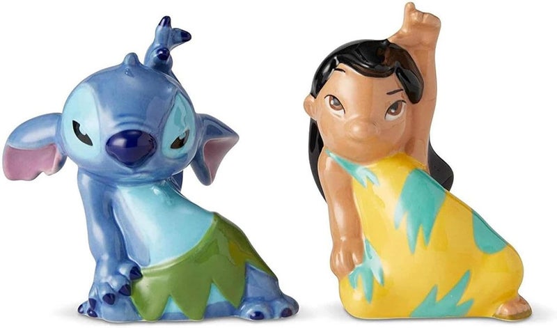 Enesco Lilo and Stitch cermaic Salt and Pepper Shakers, 3.5 Inches, Multicolor - Image 1