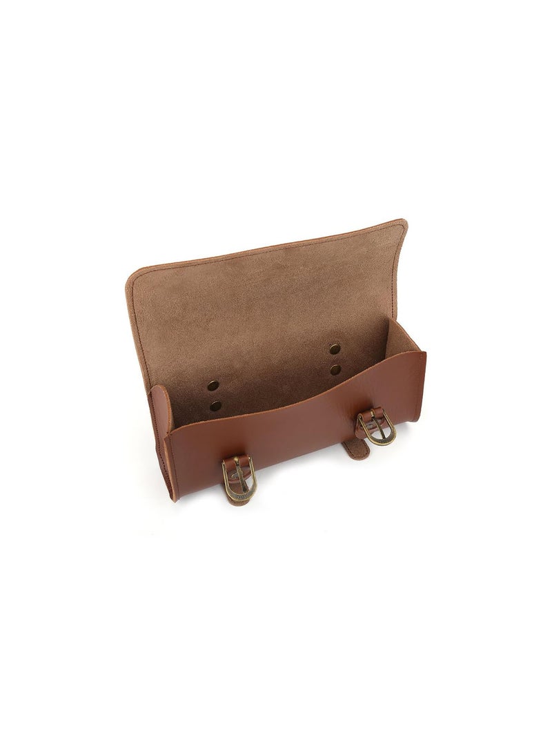 GGOOT Bicycle Handlebar Bag, Retro Style Artificial Leather Bicycle Waterproof Storage Bag Bike Front Frame Phone Holder Handlebar Bag Bike Pouch Cycling Accessory - Image 3