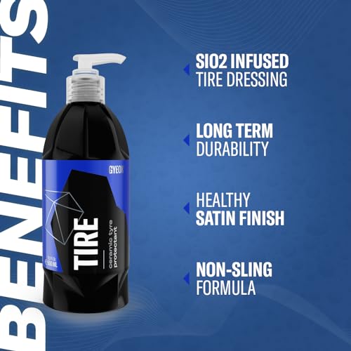 Gyeon جايون تاير 500 مل - طلاء سيراميكي نهائي للإطارات ولمعان الإطارات - متانة قصوى، حماية من الأشعة فوق البنفسجية، ومقاومة - تلميع إطارات يدوم طويلاً مع لمسة ساتانية طبيعية - Image 3