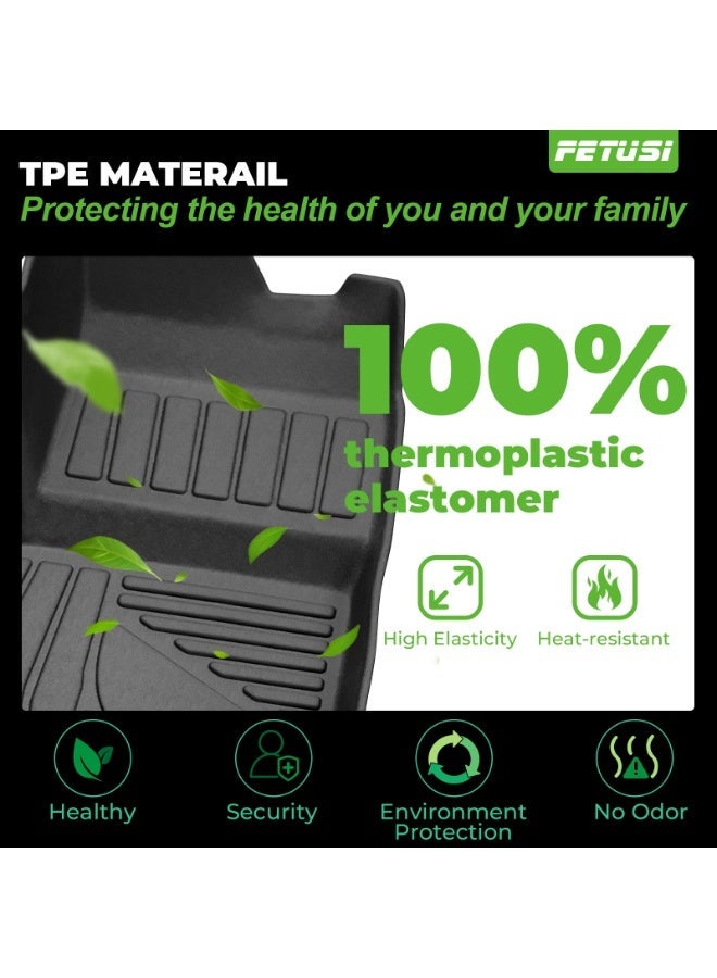 FETUSI 3PCS TPE Rubber floor mats for Jetour T2 2024-2025 2026 | All-Weather TPE Waterproof Non-Slip Car Floor Liners, Front & Rear Car Interior Accessories, Black - Image 2