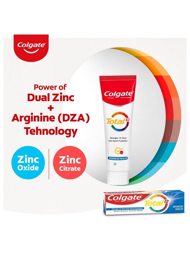 كولجيت إجمالي 240 جم × 2 قطعة (480 جم) عبوة توفير معجون أسنان صحي متقدم مضاد للبكتيريا (عبوة من 2) حماية أقوى ضد الجراثيم لمدة 12 ساعة لصحة الفم بالكامل رقم 1 في العالم معجون أسنان مقاوم للجراثيم - Image 4