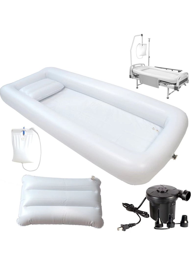 XiuWoo Medical Inflatable Bathtub for Bedridden Patients, PVC Portable Bathtub with Water Bag,Electric Air Pump, Air Pillow for Elder,Pregnant,Disabled,Bedridden Patients,Seniors,Handicapped - Image 2