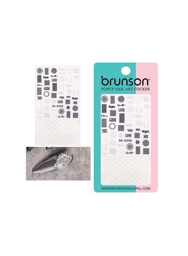 brunson 5D Flower Decals Exquisite Self Adhesive Nail Art Decoration Stickers 5D-k058