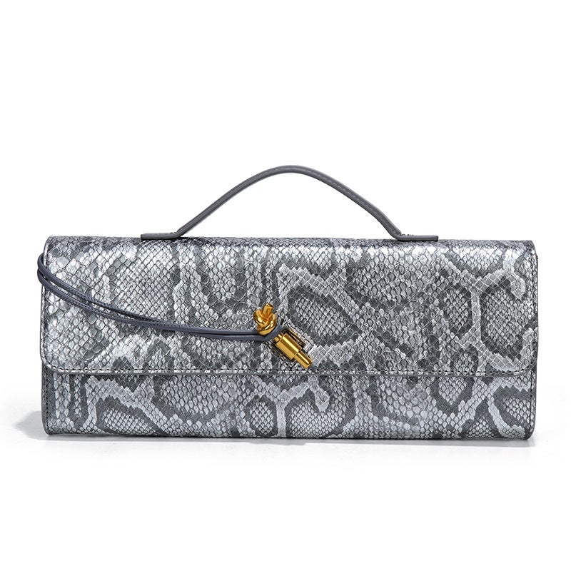 New Women'S Bag Snake Pattern High-End Feeling Handheld Evening Bag Lightweight Portable Shoulder Bag Fashionable Crossbody Baguette Bag - Image 1