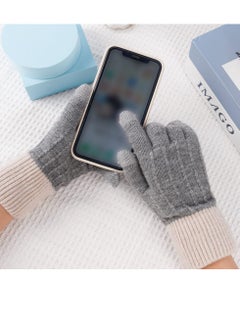 KASTWAVE Winter Gloves, Women Touch Screen Knitted Thermal Grey Wool Soft Lining Elastic Cuff Mittens, for Hiking Cycling Driving Skiing Outdoor Sports  - Image 1