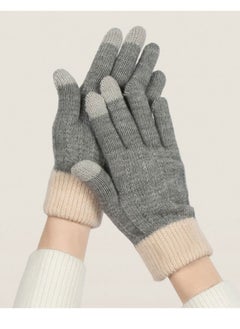 KASTWAVE Winter Gloves, Women Touch Screen Knitted Thermal Grey Wool Soft Lining Elastic Cuff Mittens, for Hiking Cycling Driving Skiing Outdoor Sports  - Image 5