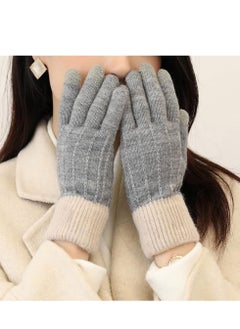 KASTWAVE Winter Gloves, Women Touch Screen Knitted Thermal Grey Wool Soft Lining Elastic Cuff Mittens, for Hiking Cycling Driving Skiing Outdoor Sports  - Image 4