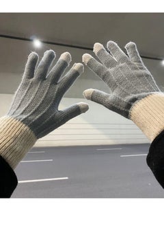 KASTWAVE Winter Gloves, Women Touch Screen Knitted Thermal Grey Wool Soft Lining Elastic Cuff Mittens, for Hiking Cycling Driving Skiing Outdoor Sports  - Image 3