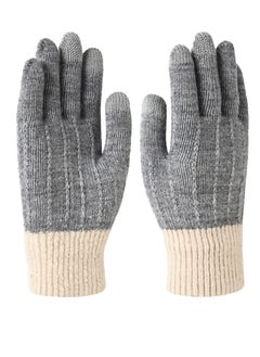 KASTWAVE Winter Gloves, Women Touch Screen Knitted Thermal Grey Wool Soft Lining Elastic Cuff Mittens, for Hiking Cycling Driving Skiing Outdoor Sports  - Image 2