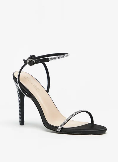 Flora Bella Embellished Ankle Strap Sandals with Stiletto Heels and Buckle Closure