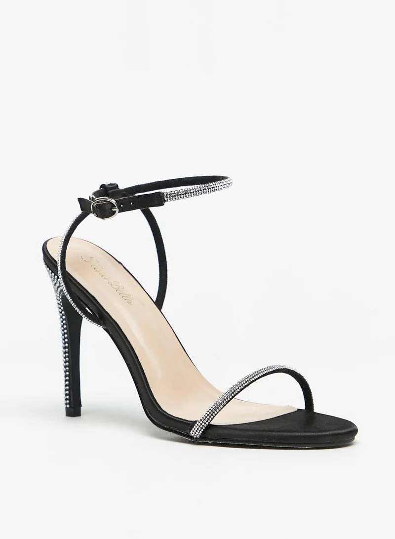 Flora Bella Embellished Ankle Strap Sandals with Stiletto Heels and Buckle Closure