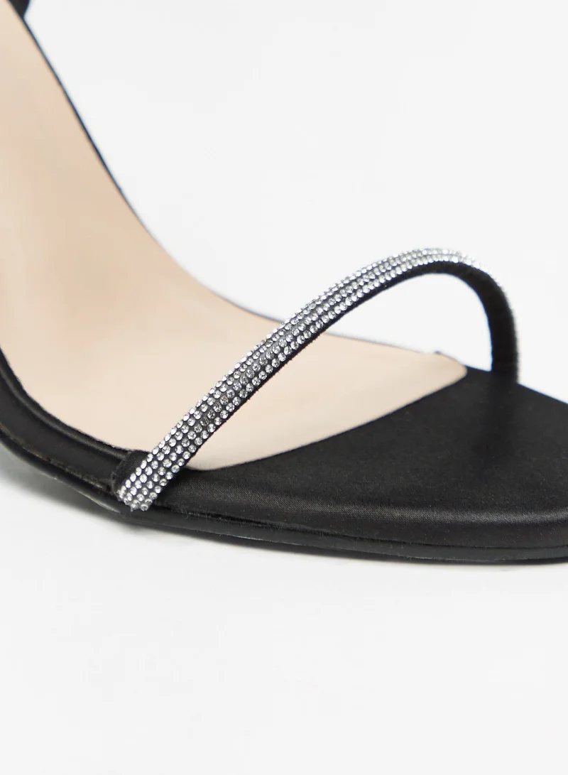 Flora Bella Embellished Ankle Strap Sandals with Stiletto Heels and Buckle Closure