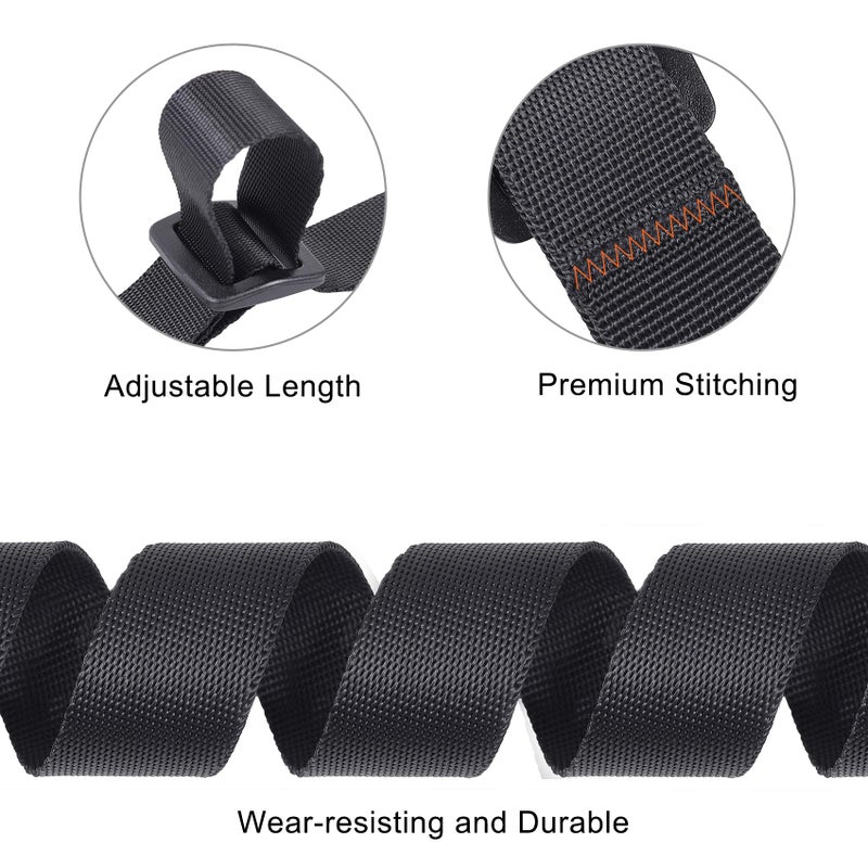 Masterwise Buckle Straps with Clips, Adjustable Nylon Straps with Buckle, Black 4 Pack (4â€˜x0.75â€œ) - Image 4