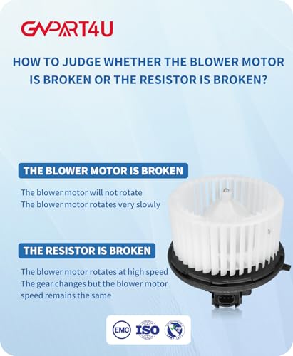 GVPART4U Front Blower Motor 22741027 2007 2008 2009 2010 2011 2012 2013 2014 Chevy Tahoe Silverado Avalanche Suburban, for GMC Yukon Sierra, Cadillac Escalade 700164 Without Resistor - Image 4