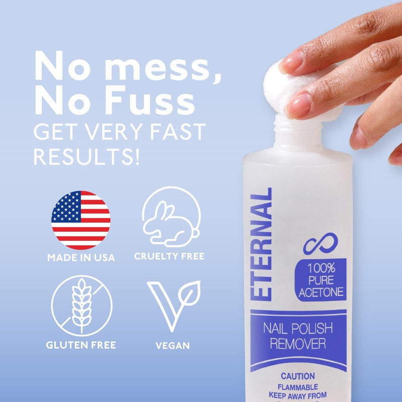 Eternal Gel Polish Remover for Nails - 100% Acetone Nail Polish Remover | Pure Acetone To Remove Acrylic Nails, Natural, Glue, Gel, Acrylic & Dip | Gel Nail Remover - 16 Fl Oz (Pack of 1) - Image 2